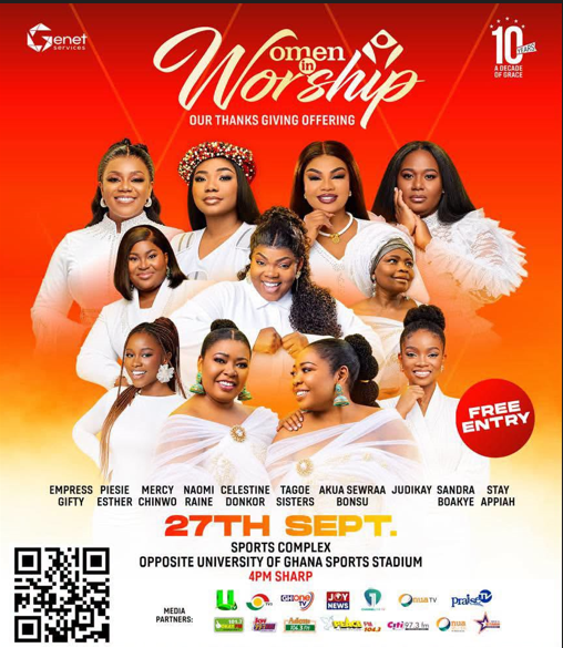Women in Worship Marks 10th Anniversary With Targo Sisters, Empress Gifty, Mercy Chinwo, Celestine Donkor, Piesie Esther & More